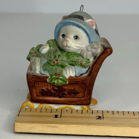 Vintage Kitty Cucumber Christmas Ornaments by Schmid Set of 2 - Picture 15 of 15